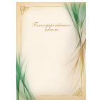 Благодарственное письмо А4, BG, мелованный картон, зеленое