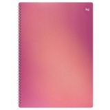 Тетрадь 80л., А4, клетка, на гребне BG "Сияние", пластиковая обложка, розовый