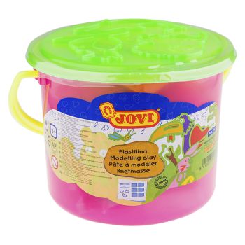 Пластилин растительный JOVI, 6 цветов, 50г, формочки, стеки, клеенка, в ведре