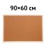 Доска пробковая OfficeSpace, 60*90см, деревянная рамка