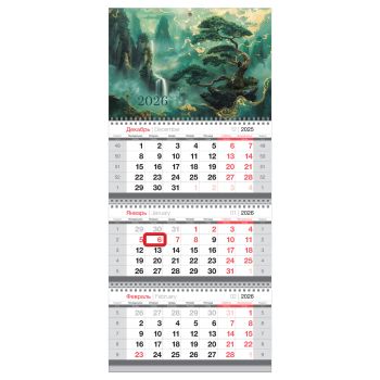 Календарь квартальный 3 бл. на 3 гр., 295*660 мм BG 