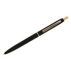 Ручка шариковая Luxor "Sterling" синяя, 0,7 мм, корпус черный/золото, кнопочный механизм, футляр