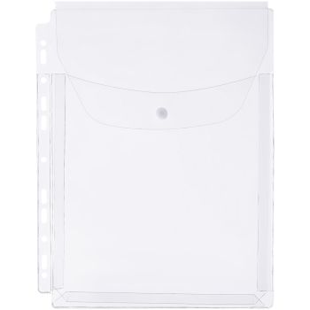 Папка-вкладыш с перфорацией на кнопке OfficeSpace А4, ПВХ, 180мкм, глянцевая, расширяющаяся до 250л.